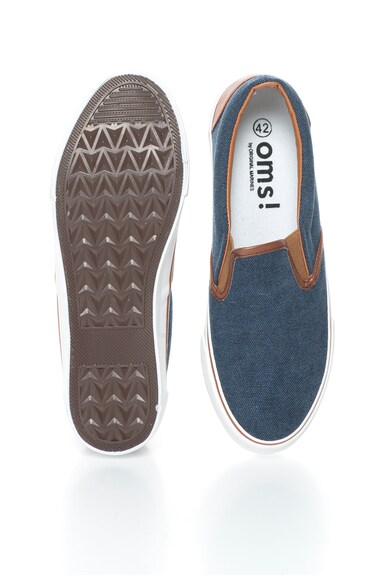 OMS by Original Marines Pantofi slip-on bleumarin cu maro scortisoara Barbati