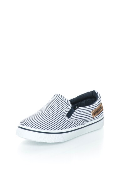 OMS by Original Marines Pantofi slip-on bleumarin inchis si alb de panza in dungi Baieti