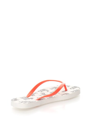 Undercolors of Benetton Papuci flip-flop oranj mandarina si alb prafuit cu imprimeu Femei