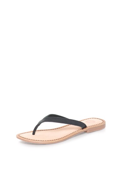 Gioseppo Papuci flip-flop negri de piele cu snururi detasabile Decore Femei