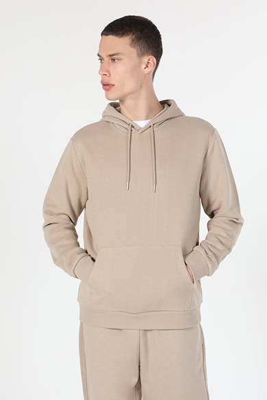 Hanorac regular fit cu buzunar kangaroo - Bej