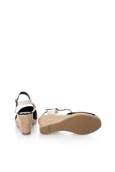 Laura Biagiotti Sandale wedge tip espadrile negre Femei