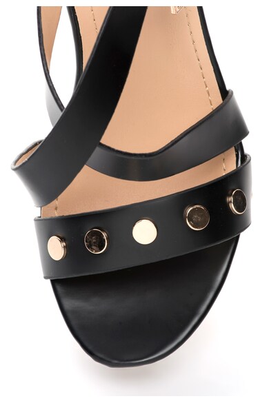 Laura Biagiotti Sandale wedge tip espadrile negre cu nituri aurii Femei