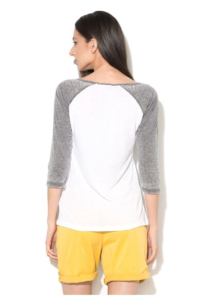 BRAVE SOUL Bluza alb si gri melange cu maneci raglan Paris Femei