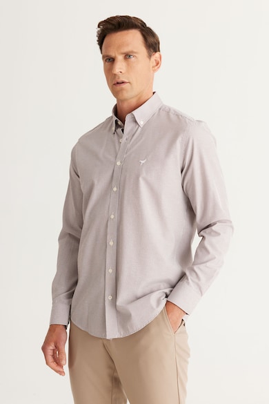 AC&Co Риза с памук с яка с копчета Мъже