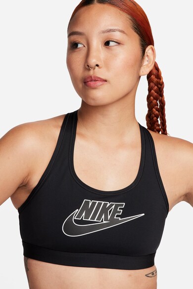 Nike Bustiera cu suport mediu, pentru antrenament Swoosh Femei