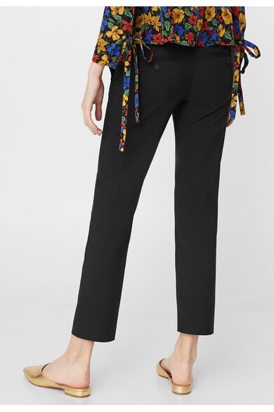 Mango Pantaloni crop negri cu croiala dreapta Ander Femei