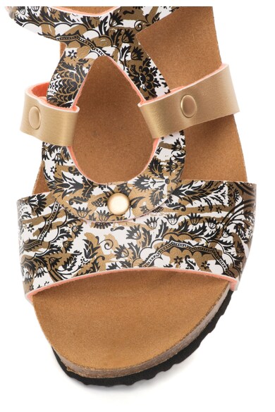 DESIGUAL Sandale wedge negru cu auriu Femei