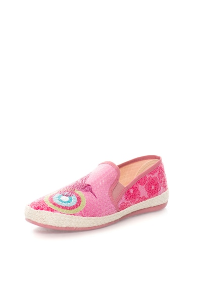 DESIGUAL Espadrile slip-on roz cu paiete Fete