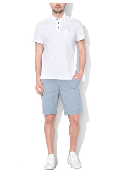 Ted Baker Tricou polo alb cu garnituri texturate Clay Barbati