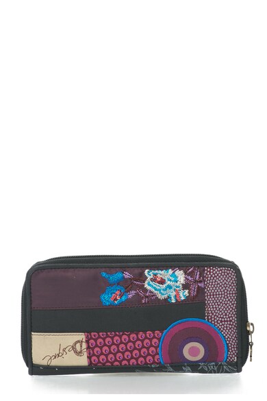 DESIGUAL Portofel negru brodat Patch Femei