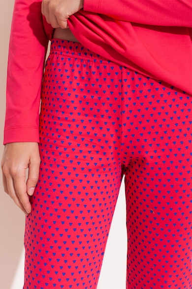 Sofiaman Pijama de bumbac cu pantaloni lungi si model grafic Alice Femei