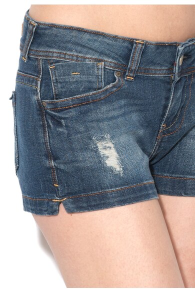 GUESS JEANS Pantaloni scurti albastru inchis cu aspect deteriorat Femei