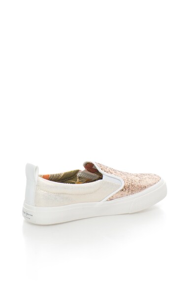 Pepe Jeans London Pantofi slip-on aurii stralucitori Fete