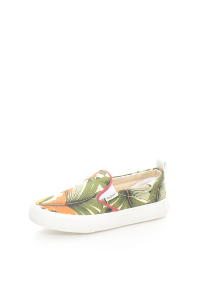 Pepe Jeans London Pantofi slip-on verde cu oranj Traveler Baieti