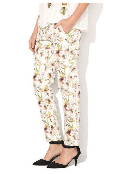 DESIGUAL Pantaloni albi cu imprimeu floral Mari Luz Femei