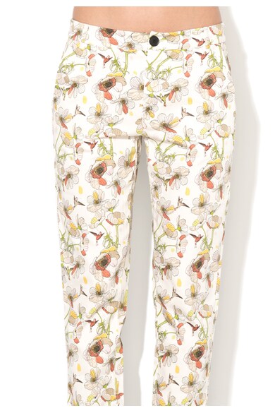 DESIGUAL Pantaloni albi cu imprimeu floral Mari Luz Femei