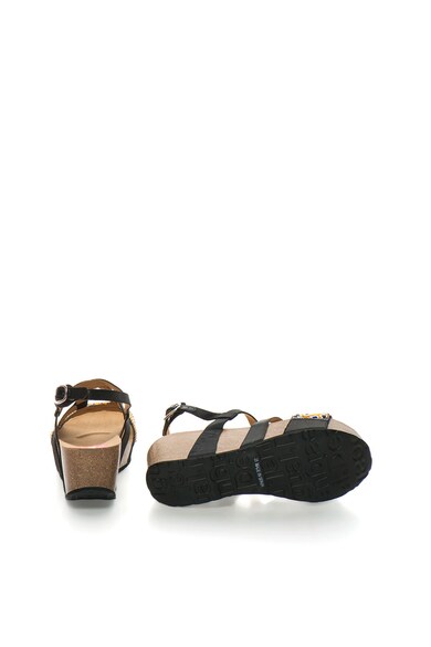 DESIGUAL Sandale wedge negre cu design cu margele Anissa Femei