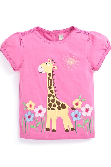 JoJo Maman Bebe Tricou roz cu girafa Fete