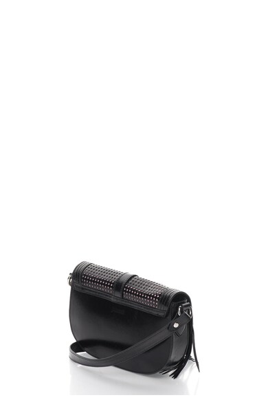 JUST CAVALLI Geanta crossbody neagra de piele cu franjuri n/a Femei