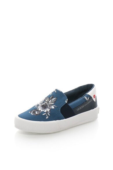 Guess Pantofi slip-on bleumarin si alb cu model floral Fete
