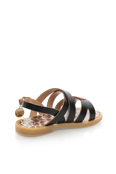 GUESS Sandale slingback negre cu detaliu auriu Fete