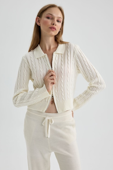 DeFacto Cipzáros csavart kötésmintás pulóver női