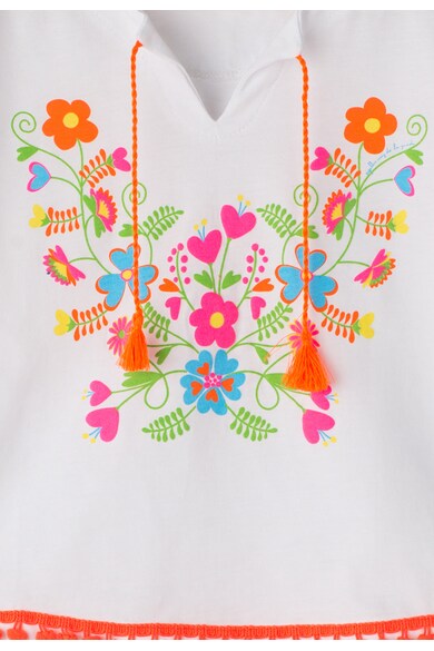 Agatha Ruiz de la Prada Tricou alb cu model floral Fete