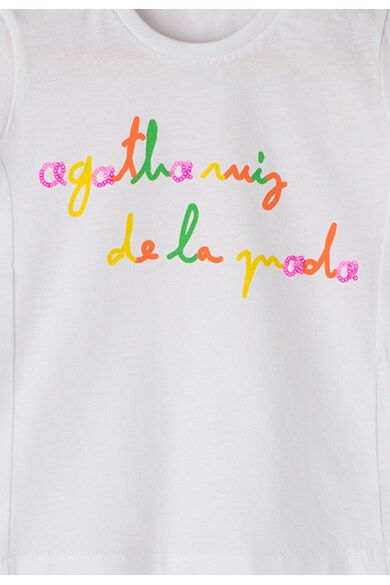 Agatha Ruiz de la Prada Tricou alb cu imprimeu text cu logo Fete