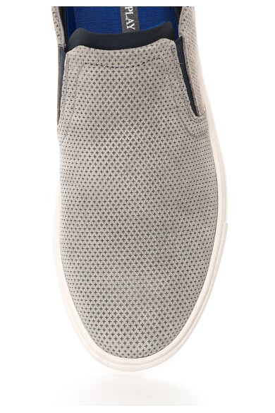 Replay Pantofi slip-on gri de piele nabuc Rolling Barbati