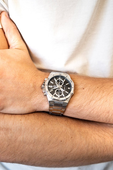 Casio Часовник от неръждаема стомана с хронометър Мъже