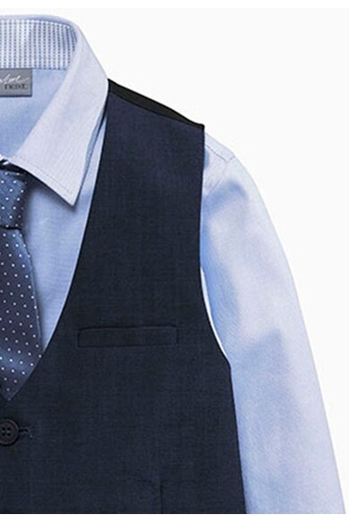 NEXT Set albastru de vesta, camasa si cravata - 3 piese Baieti