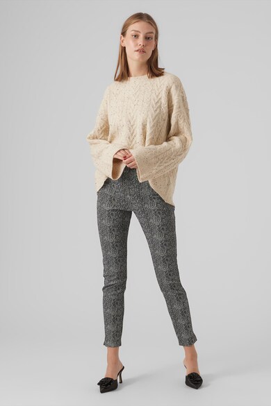 Vero Moda Bő fazonú gyapjútartalmú csavart kötésmintájú pulóver női