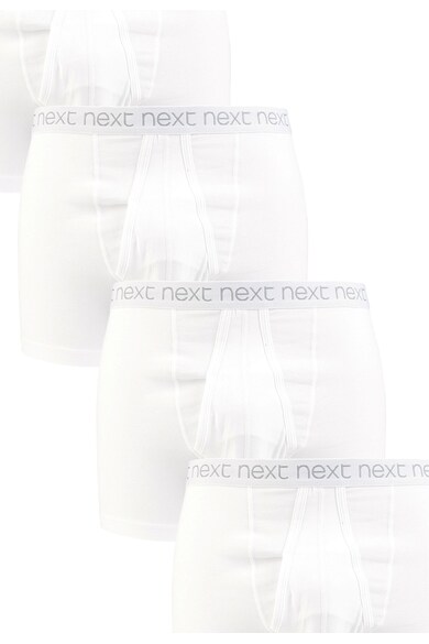 NEXT Set alb de boxeri cu imprimeu text - 4 perechi Barbati