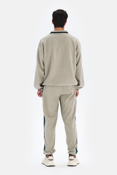 DAGI Polár pulóver kontrasztos részletekkel férfi