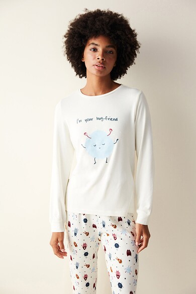 Penti Bluza de pijama cu imprimeu grafic Femei