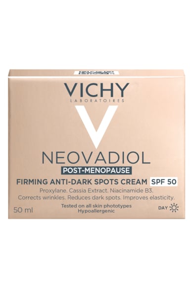 Vichy Crema de zi cu acid hialuronic  Neovadiol Post-Menopause SPF 50 cu efect de fermitate si corectie pete pigmentare, 50 ml Femei