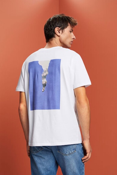 Esprit Памучна тениска с щампа на гърба Мъже