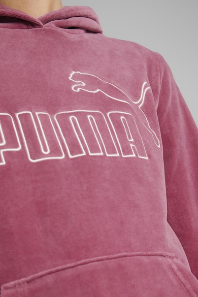 Puma S Essentials+ bársonyos pulóver kapucnival és kenguruzsebbel Lány