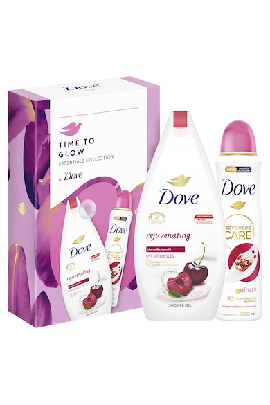 Dove ajándék szett: Dove Fiatalító tusfürdő, 250 ml + Dove Gránátalma & Lemon Verbena dezodor spray, 150 ml női