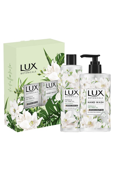Lux Set cadou  botanicals: Gel de dus LUX Frezie si ulei din arbore de ceai, 500 ml + sapun lichid LUX Frezie si ulei din arbore de ceai, 400 ml Femei