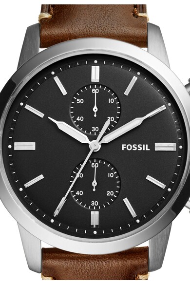 Fossil Ceas cronograf maro cu argintiu Townsman Barbati