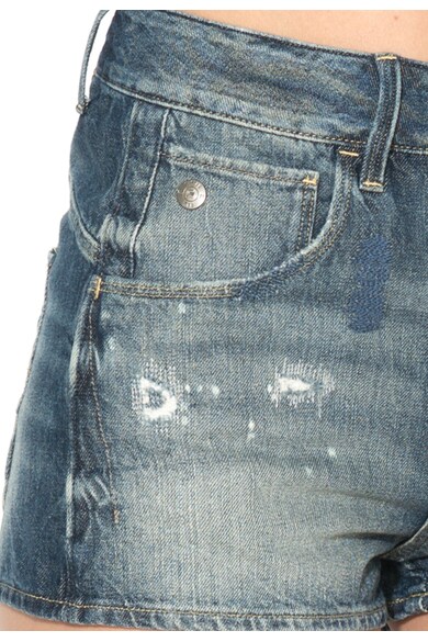 G-Star RAW Pantaloni scurti albastri din denim cu aspect deteriorat Arc Femei