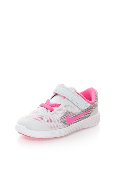 Nike Pantofi sport gri deschis cu roz aprins Revolution 3 Fete