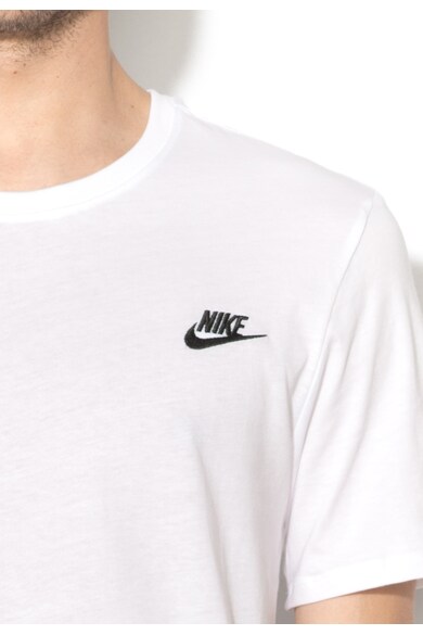 Nike Tricou alb cu logo negru brodat Barbati