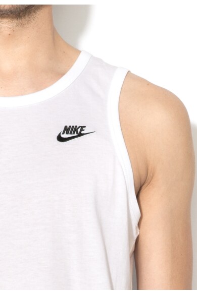 Nike Top alb cu logo negru brodat Barbati