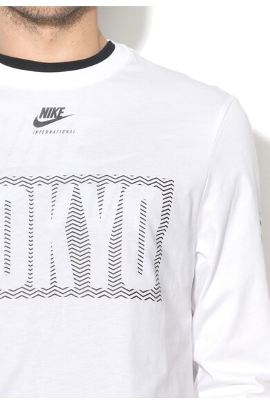 Nike Bluza lunga negru si alb cu imprimeu Barbati