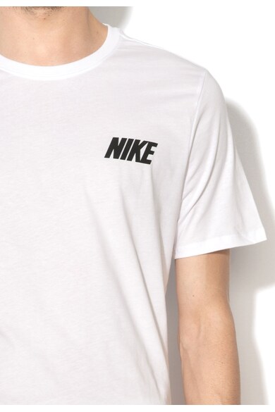 Nike Tricou alb cu logo negru Barbati