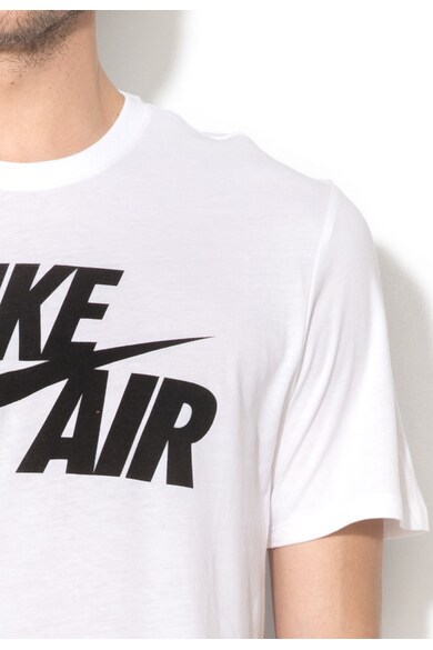 Nike Tricou alb cu logo negru pentru baschet Barbati