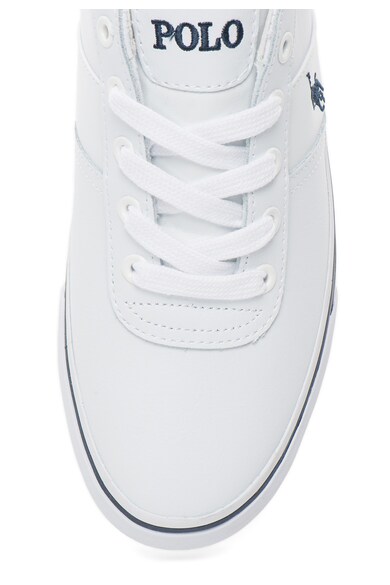Polo Ralph Lauren Pantofi sport albi de piele cu garnituri bleumarin Hanford Barbati